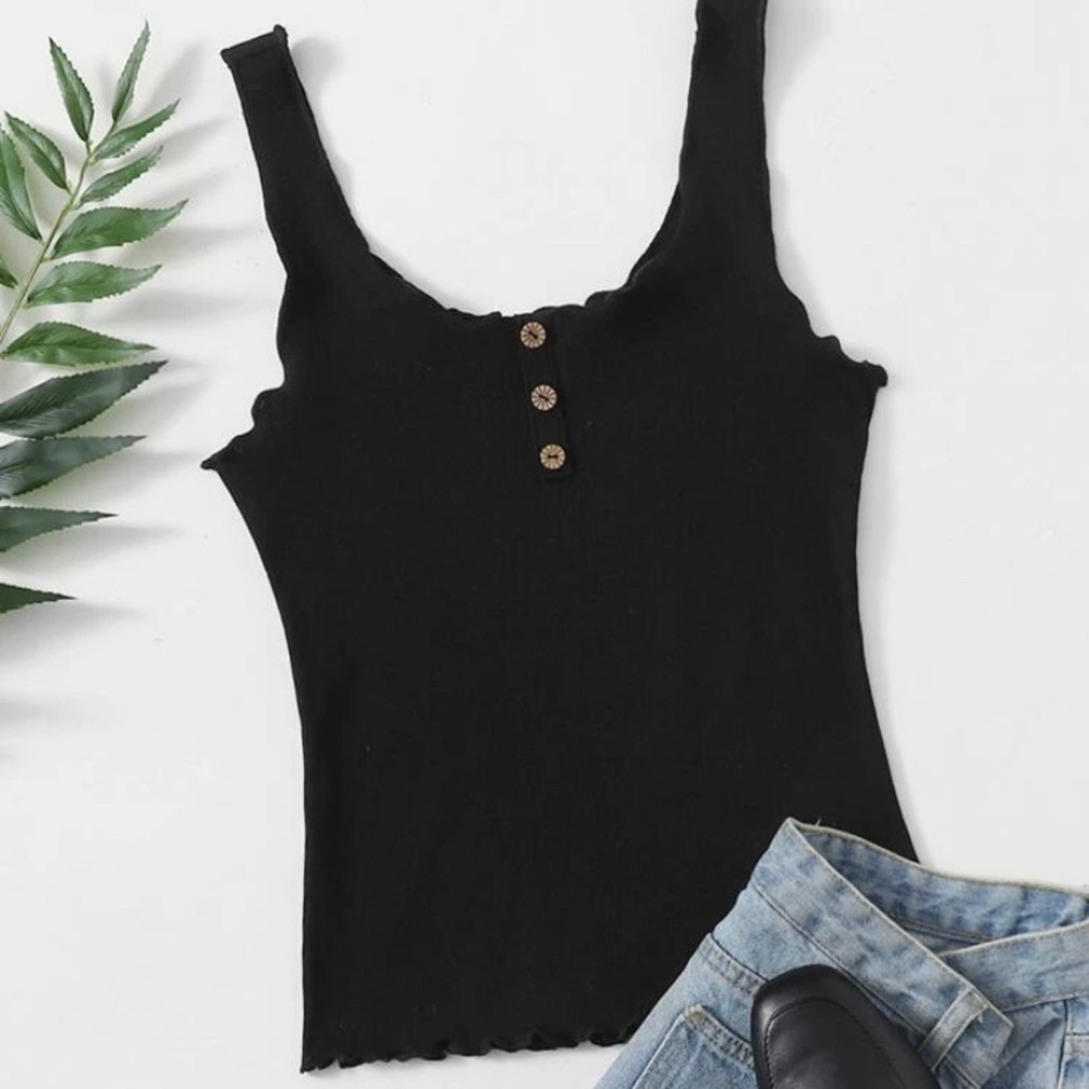 SHEIN lettuce edge tank top